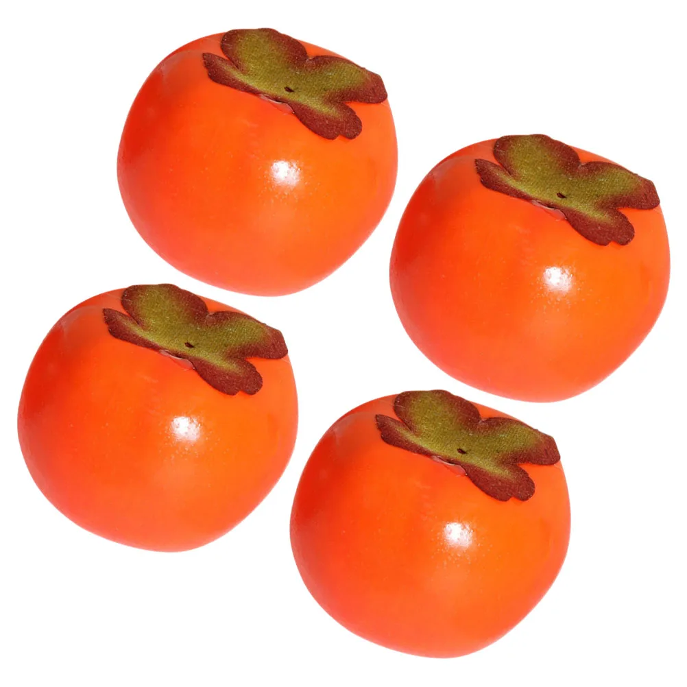 

4 Pcs Simulated Persimmon Fruit Realistic Fake for Decoration Decorate Artificial Model Foam