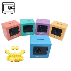 Mini Bank Money Box Retro Atm Rotating Password Cash Coins Saving Box Bank Safe Box Automatic Deposit Banknote Christmas Gift