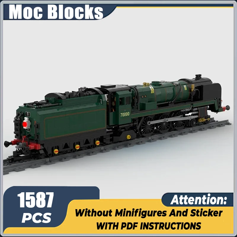 British Rail Standard Klasse 7, Lokomotive, Technologie, modulare Blöcke, Eisenbahnzug, Modell, Moc, Bausteine, Geschenke, Weihnachtsspielzeug