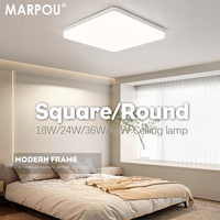 MARPOU Neutral light LED Ceiling Lights Round Square Energy Saving 18W 24W 36W 48W Bedroom LED Ceiling Lamp for Living Room Home