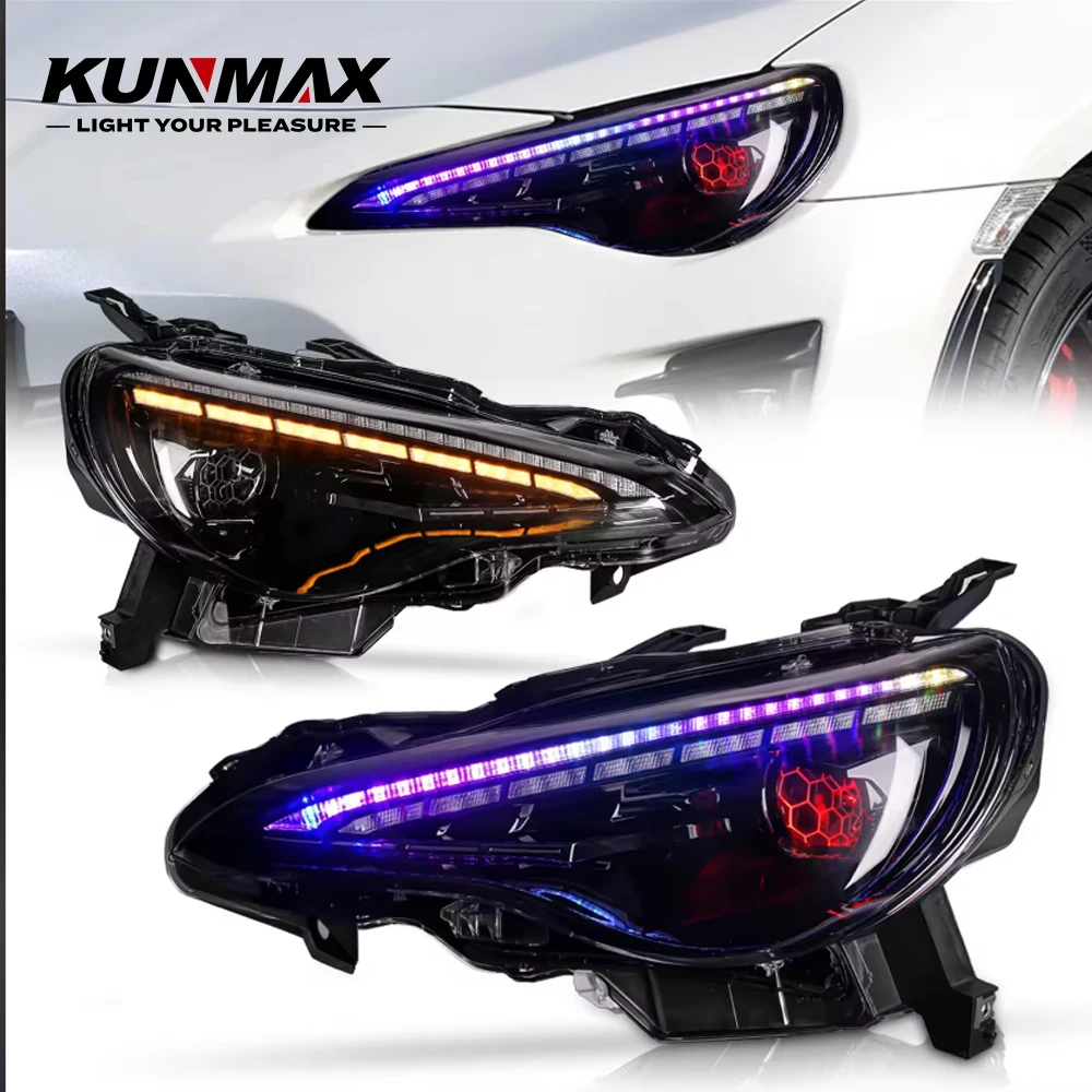 Pair Of Car Headlight Assembly For Toyota GT86 BRZ 2012-2020 LED Flowing Water Flicker Plug and Play Head Lamp DRL Headlights