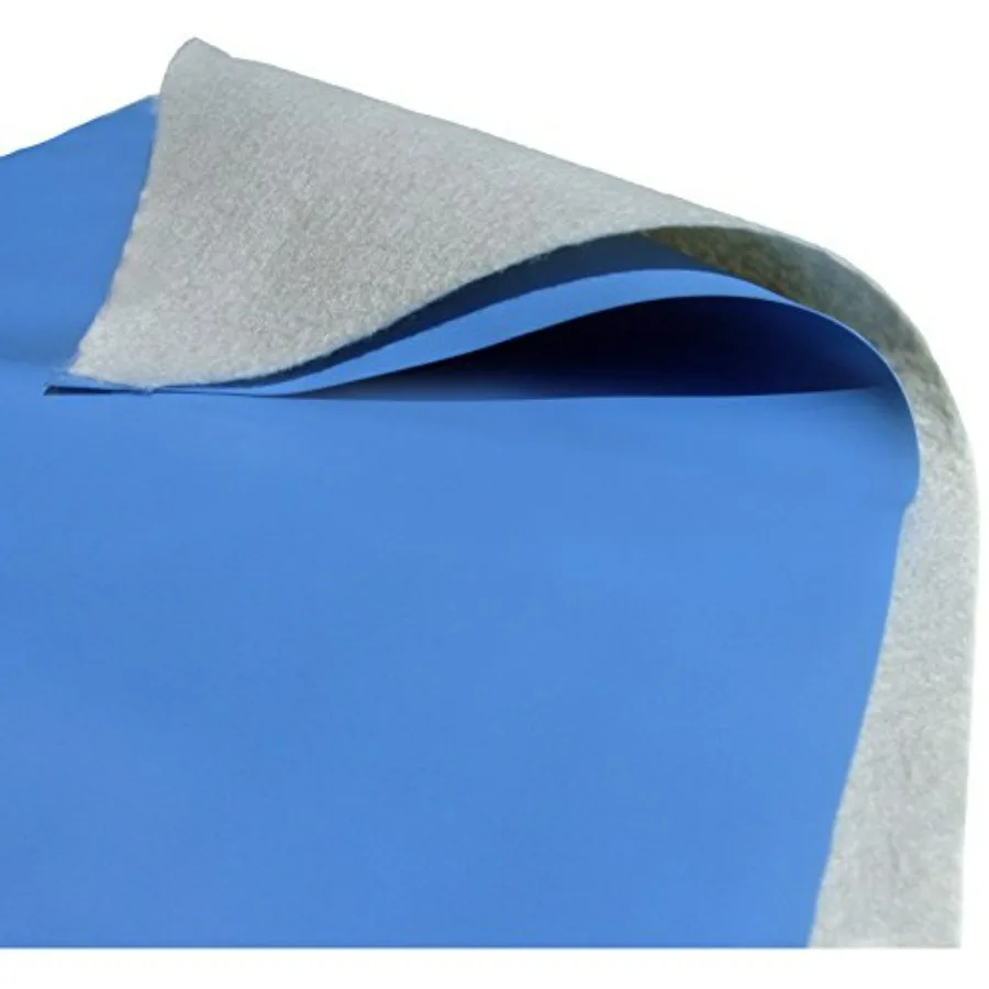 Above ground pool liner pad, blue wave material, gray, 12-feet round, puncture-resistant and smooth surface