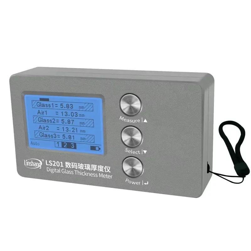 Linshang LS201 Digital Glass Thickness Meter for Tempered Triple Glazing Insulating Windows Doors Accuracy Minus or Plus