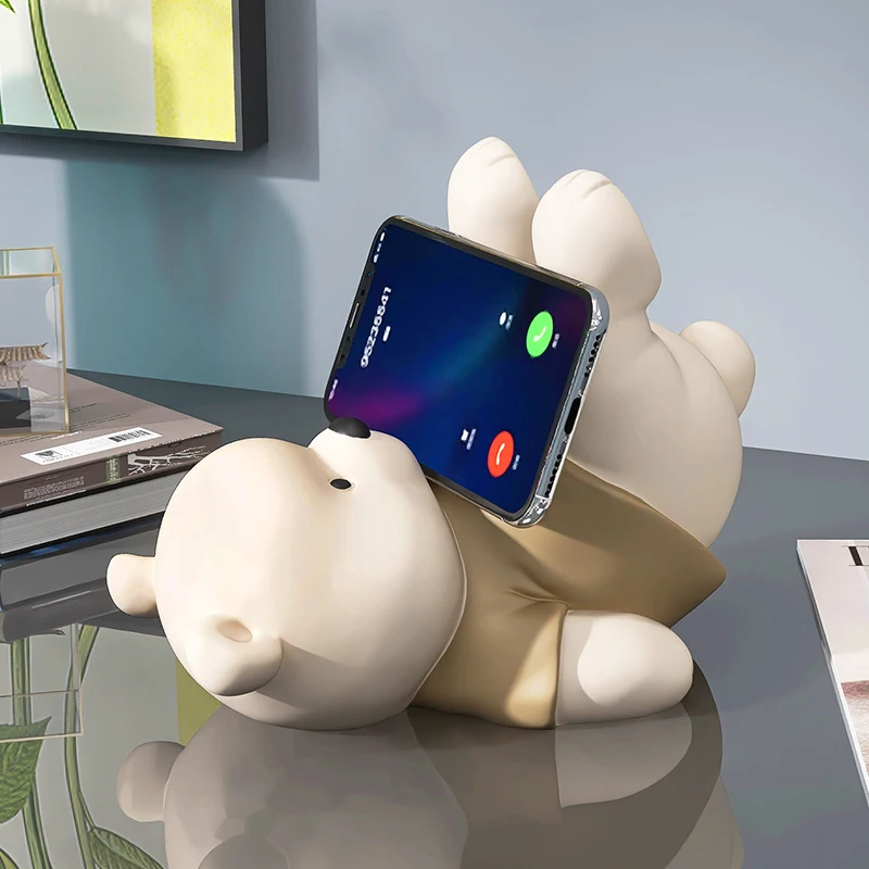 Bear Tablet Mobile Phone Holder, iPad iPhone Decoration, Study Office Computer, Desktop Ornaments, Birthday Gift for Friends