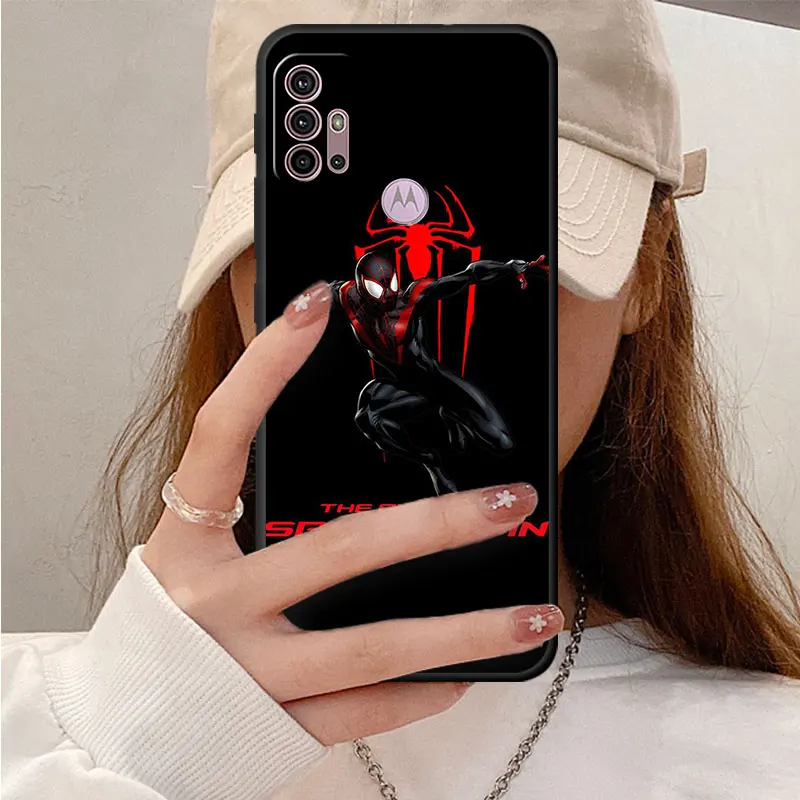 Case for Motorola G60 G22 Edge 30 G53 G30 40 G52 G31 G71 G72 G51 G60s G32 One Fusion G50 Phone Cover Cartoon Marvel Spiderman