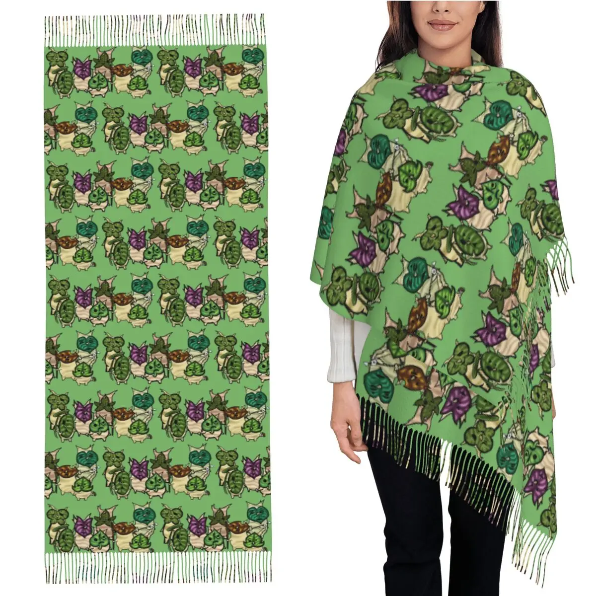 

Legend Of Zeldas Аниме Игра Korok Шарф Шарфы с кисточками для женщин Мягкие теплые шали и накидки Длинная осенне-зимняя шаль