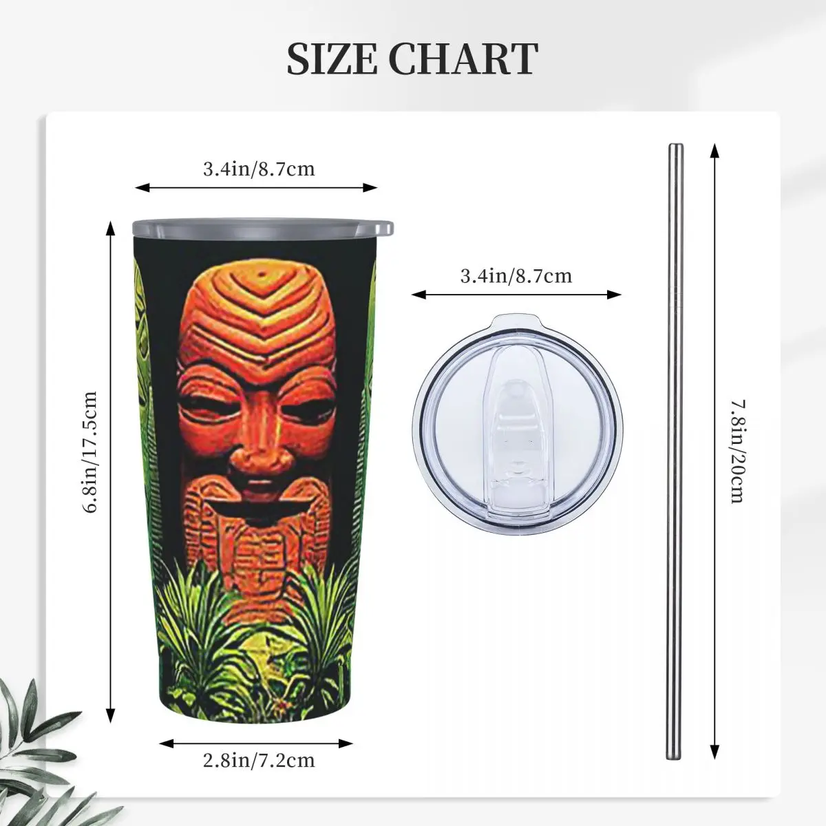 Garden Of Tikis Tiki Mask Stainless Steel Tumbler Vacuum Insulated Mug Thermal Cold Cups Straw With Lid 20oz