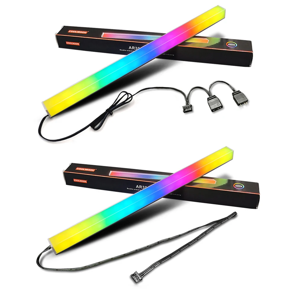 Small 4Pin Light Strip 30cm 5V/3Pin Magnetic RGB Color Atmosphere Lamp for COOLMOON Household Computer Accessories