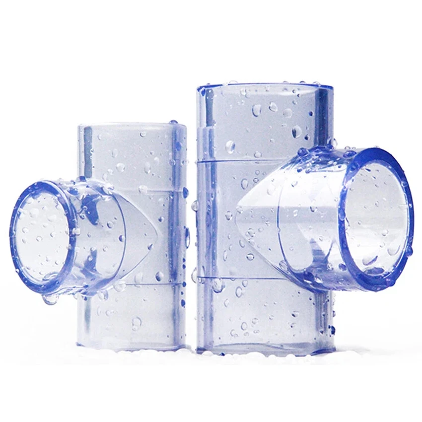 1Pcs I.D 20 ~ 110mm Transparent UPVC T-stück Garten Bewässerung Aquarium Tank Wasser Rohr Anschlüsse Gleich PVC Rohr verbindungen