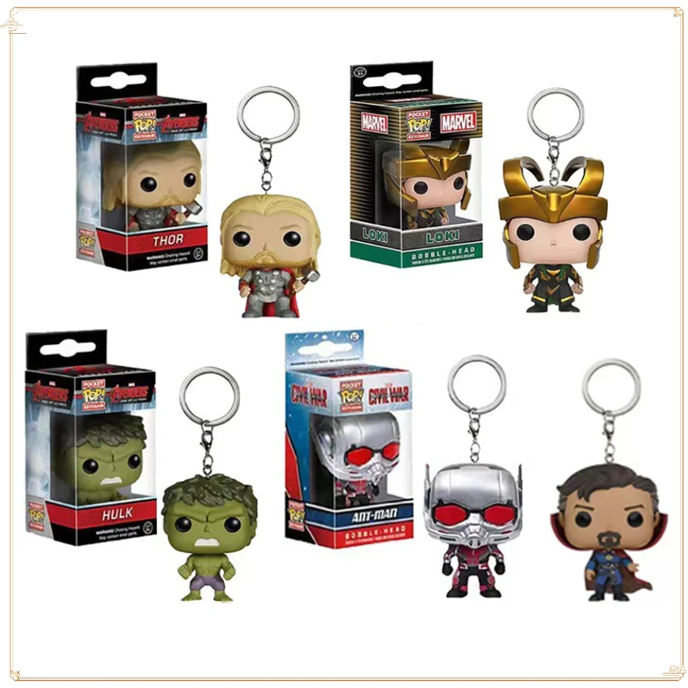 

FUNKO Pocket Keychain Marvel Popular Hero Doctor Strange Thor Popular Exquisite Backpack Doll Pendant Collection Christmas Gifts