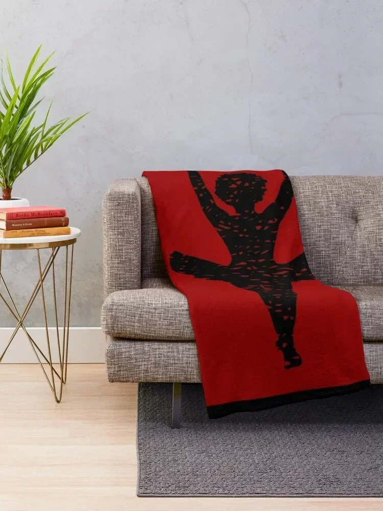 African American Ballerina Silhouette Throw Blanket Personalized Gift Soft Big Plush Blankets