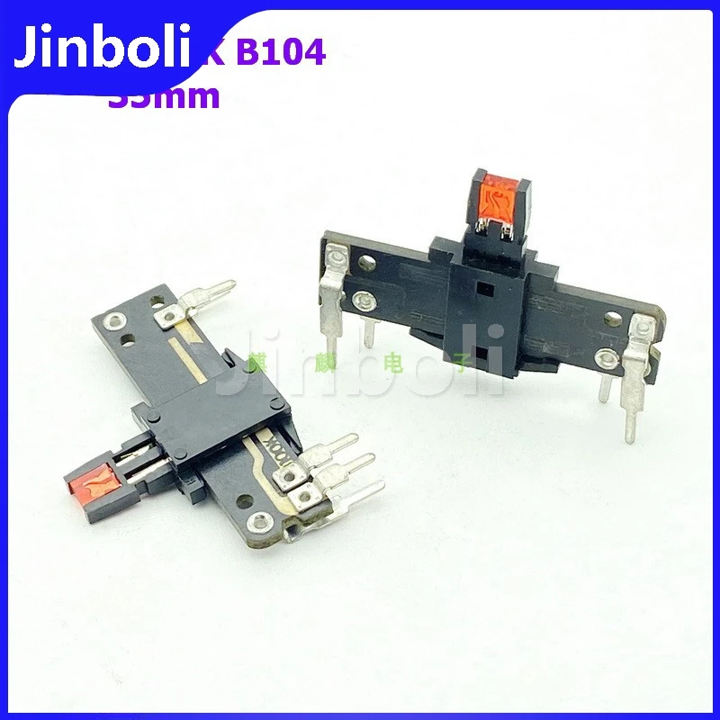 

2PCS 35mm B100K Single 5Pins Straight Slide Potentiometer With LED Light Mixer Volume Fader EQ Light Control Center Positioning