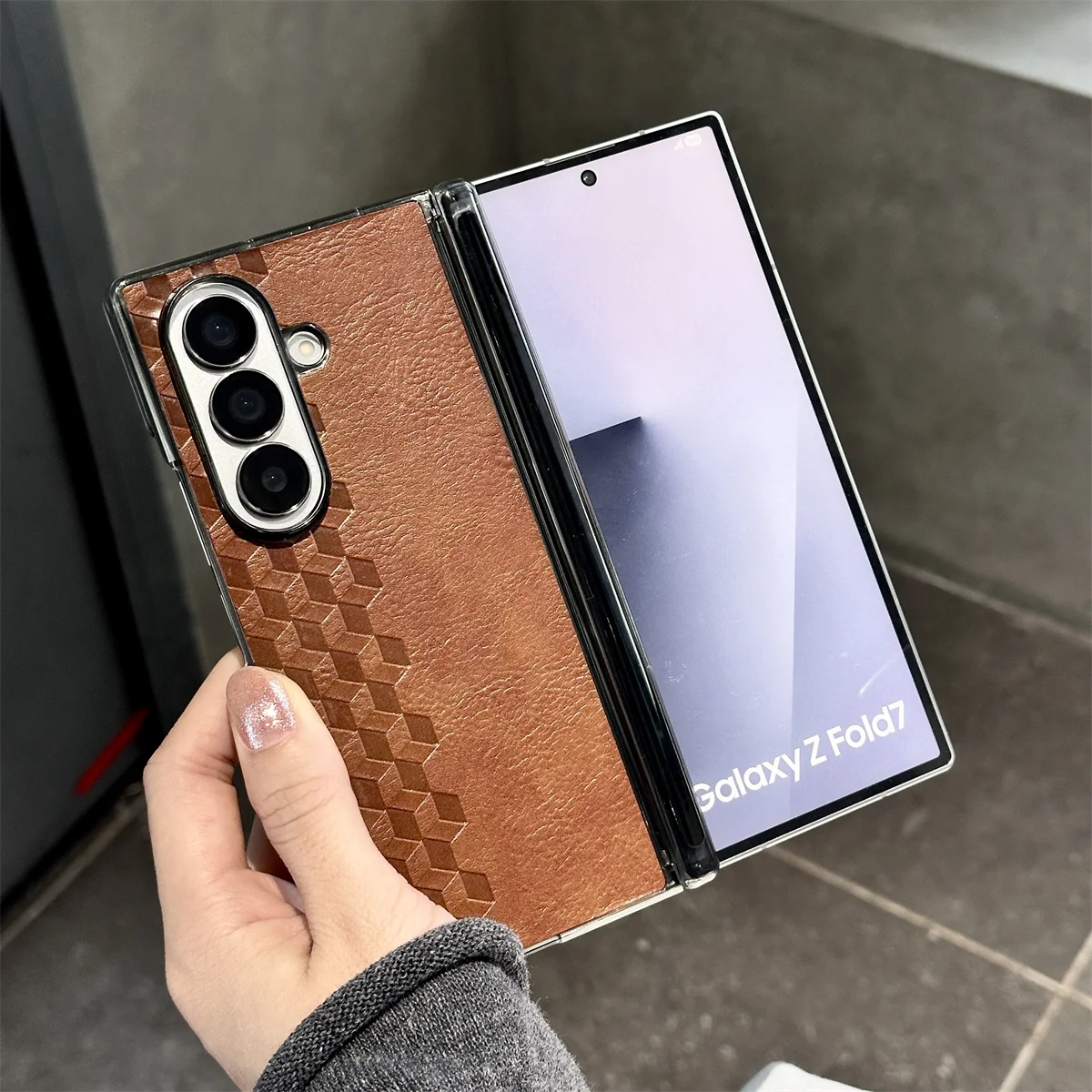 Für Samsung Galaxy Z Fold 7 Fall Weiche PU Leder Scharnier Schutzhülle Telefon Fall für Samsung Z Fold 7 6 5 Telefon Shell