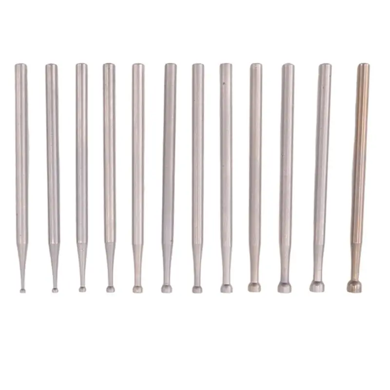

12 Pcs Round Cup Burr Set, 3/32Inch Shank Wire Rounder Bits Jewelry Carving Bits (0.8-3.0Mm)-[A22I Store]