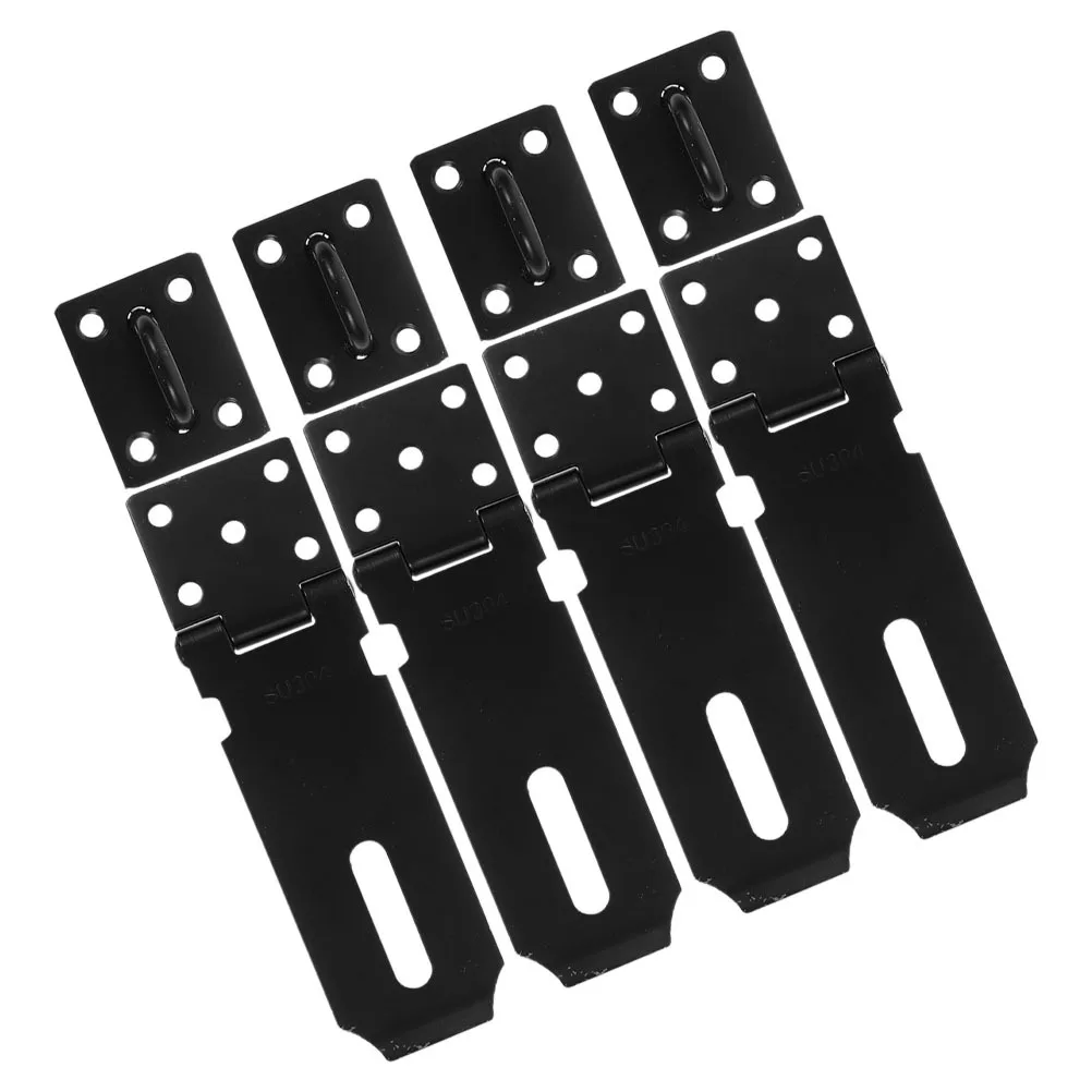 

4Sets 304 Stainless Steel Lock Buckle Thickened Cabinet Latches for Drawers Doors Reliable Padlock Hasp Locking Hardware