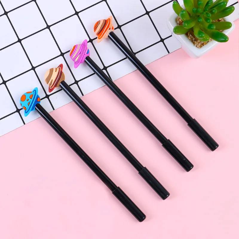 Wholesale Ins Students Office Stationery Black ink Gel Pen Cute Creative Colorful Planet Pen Stationary Kawaii School Supplies