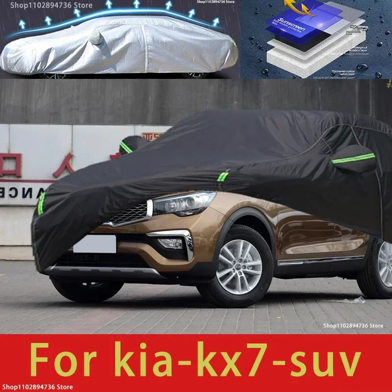 

For Kia KX7 Fit Outdoor Protection Full Car Covers Snow Cover Sunshade Waterproof Dustproof Exterior black car cover