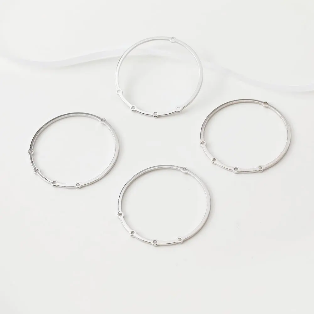 4PCS 32mm 14K Gold Vergoldet Kreisförmige Ring Hoop Ohrringe Schmuck Machen Eardrop Diy Ohrringe Lieferungen Hand Made messing Zubehör