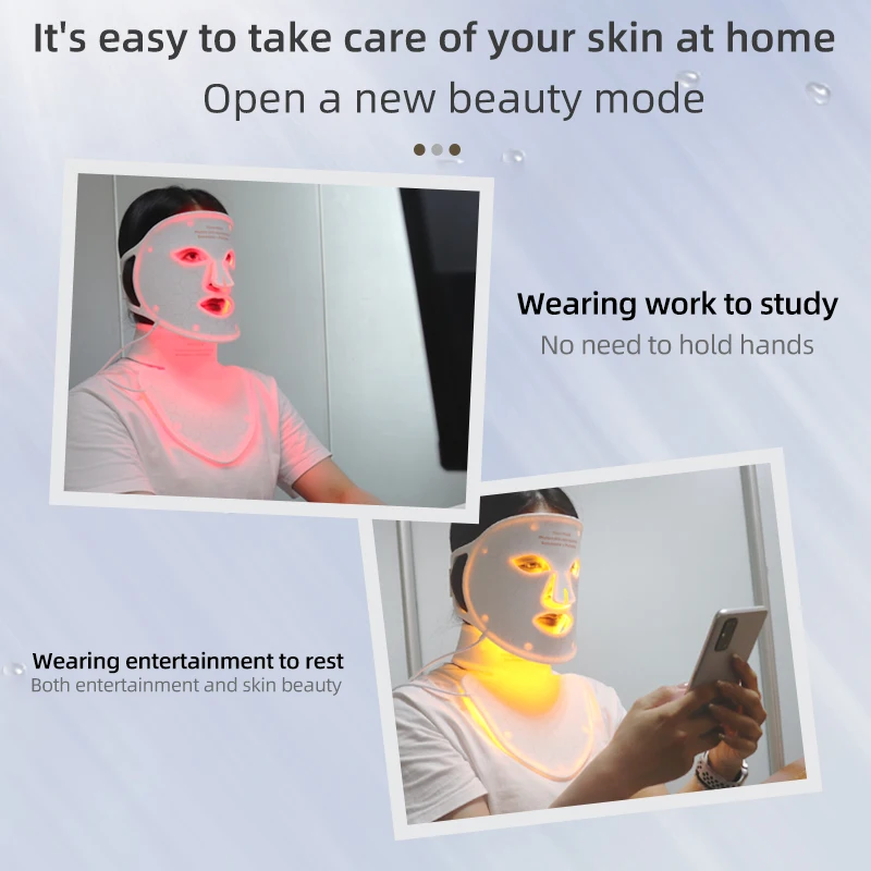 Silicone 4 Color Led Facial Mask Portable Red Light Near Infrared Therapy Photon Mask for Anti-Aging Wrinkles Skin Rejuvenation