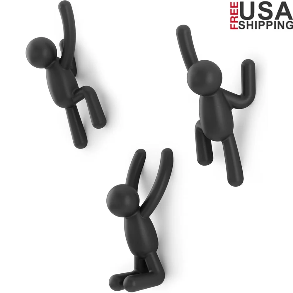 

Decorative Wall Mounted Hooks Set of 3 Coats Scarves Bags Towels and More Easy Installation Durable Fun Design