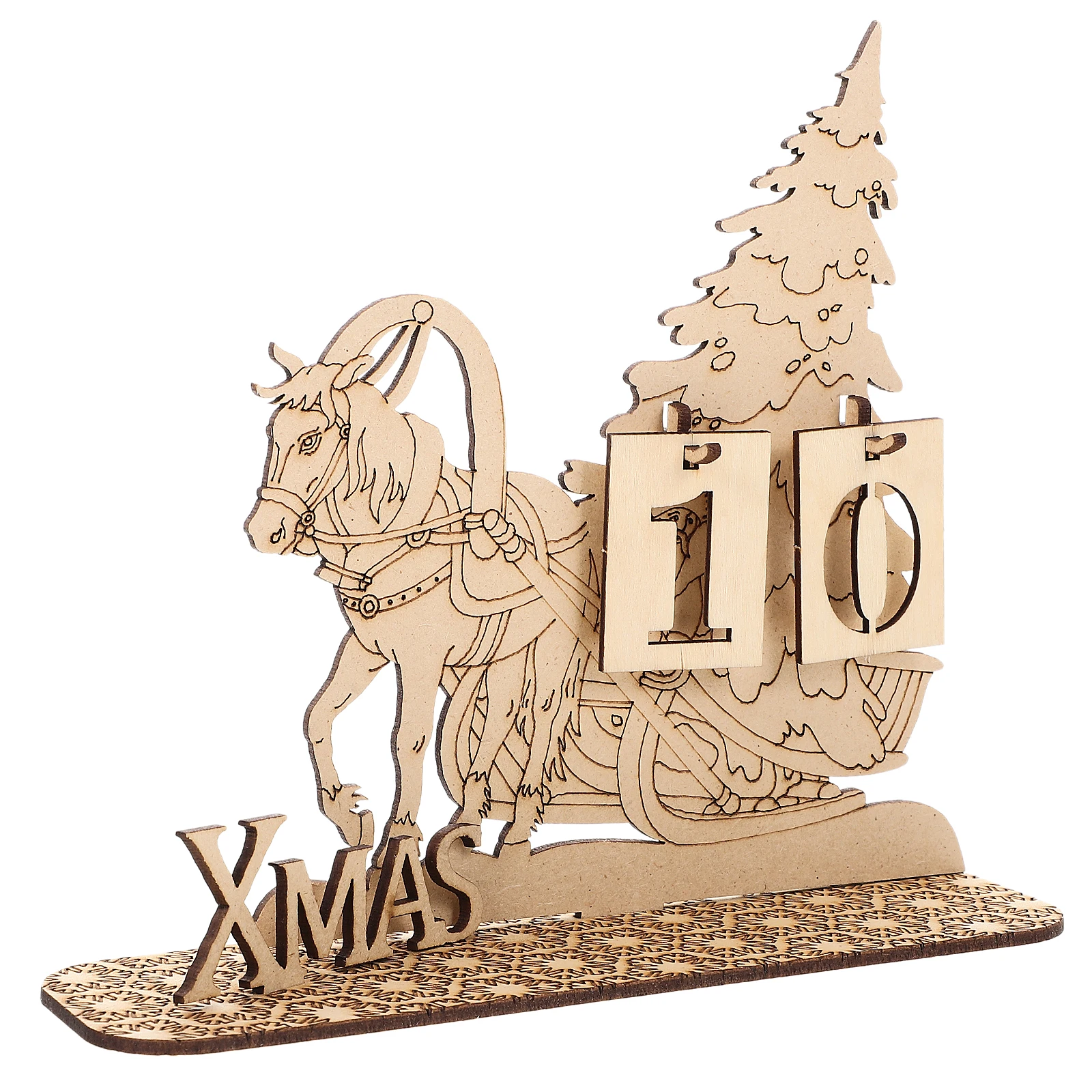 

Holiday Decorations Countdown Calendar Wood Craft Supplies Ornaments Crafts Round