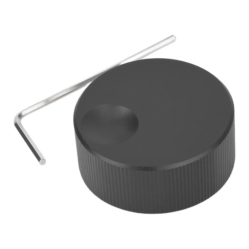 Solid Aluminum Knob with Matte Black Coating for 6mm Potentiometer Shaft Volume Control Featuring Slip Grip Solid