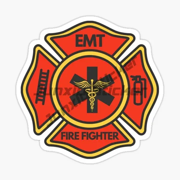 EMT Firefighter sign Creative Sticker Truck Car Laptop Accessories wall moto window glass helmet camper decal Customizable PVC