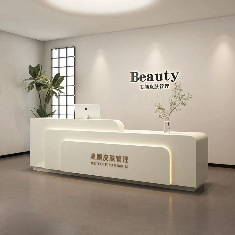 

Simplicity Modern Salon Reception Desk Nordic Desk Beauty Cashier Counter Comptoire Caisse Magasin Beauty Salon Furniture