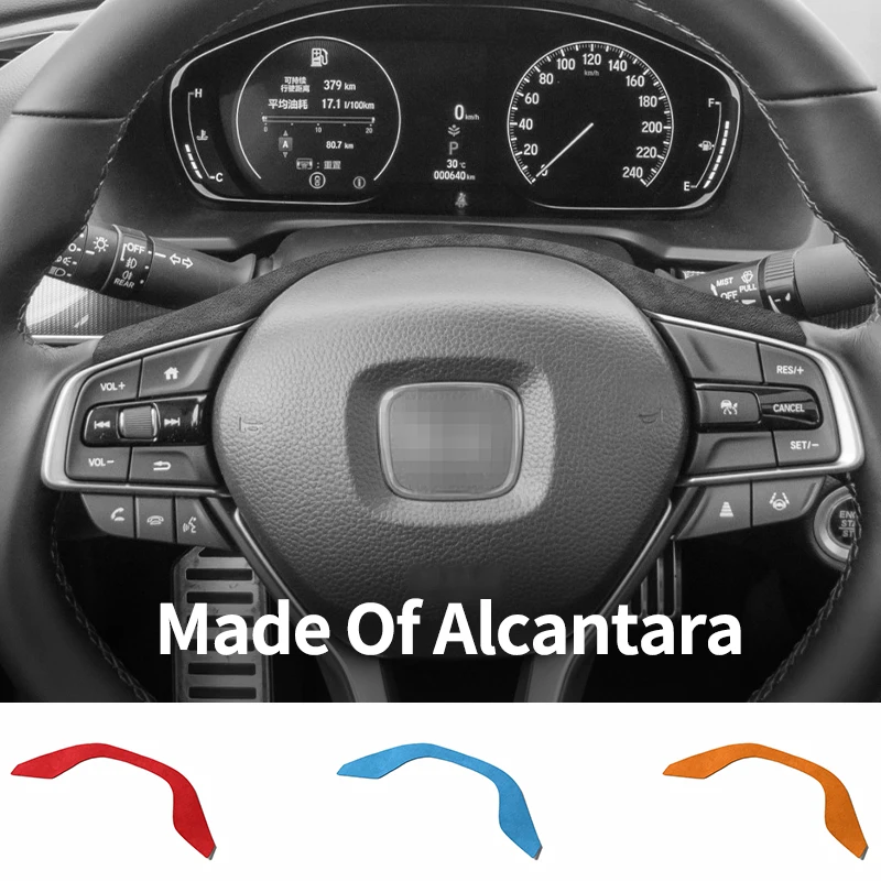 

For Honda Accord 10th Gen Facelift & INSPIRE Made of Alcantara Auto Steering Wheel Decorative Frame Trim Sticker Car Accessory