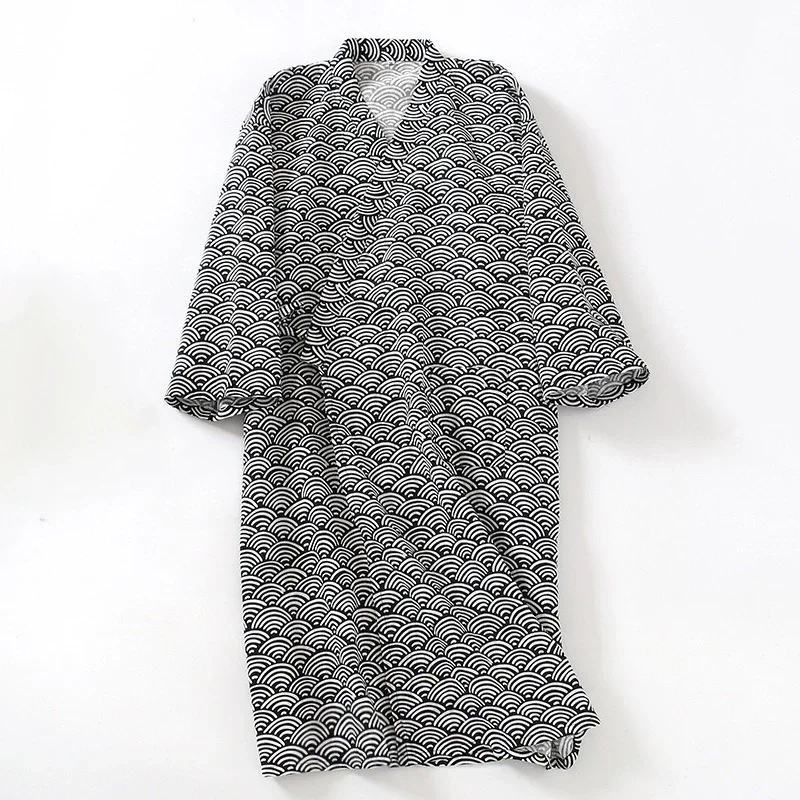 بيجامة الهالوين باين كيمونو دي ستايل يابانية للرجال بيجامة من القطن ، فيتيمينتس دي نوي صب الطباعة والخيول ، رداء دي موين