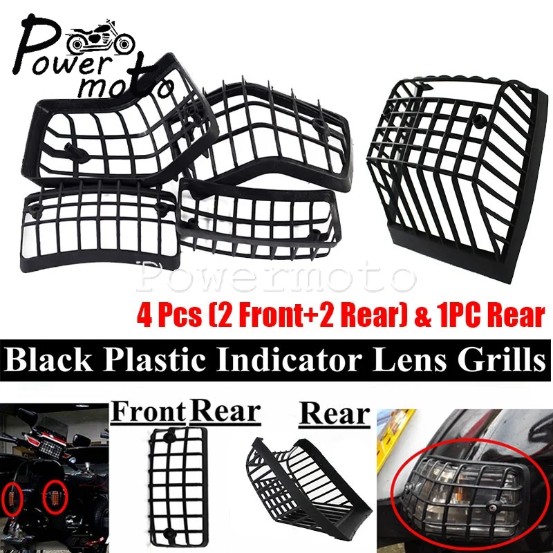 4Pcs Plastic Black Scooter Turn Indicator Light Protection Grille Cover & Taillight Guard For PX 80 125 150 200 VSX VNX LML Star