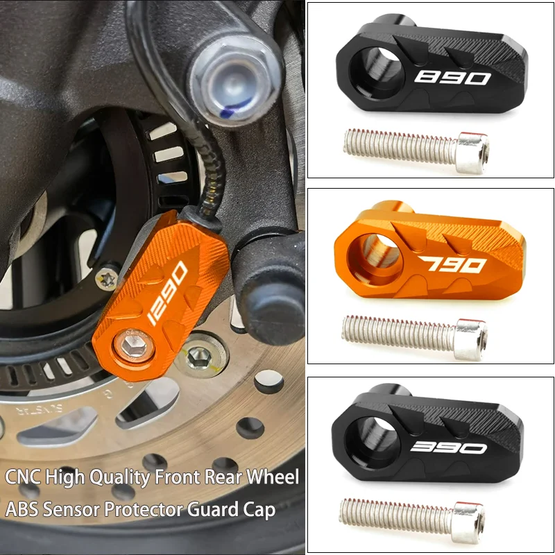 Image of Motorradzubehör für KTM Duke 1290 790 890 390 RC390 CNC Hochwertiger ABS-Sensor-Schutz für Vorder- und Hinterrad