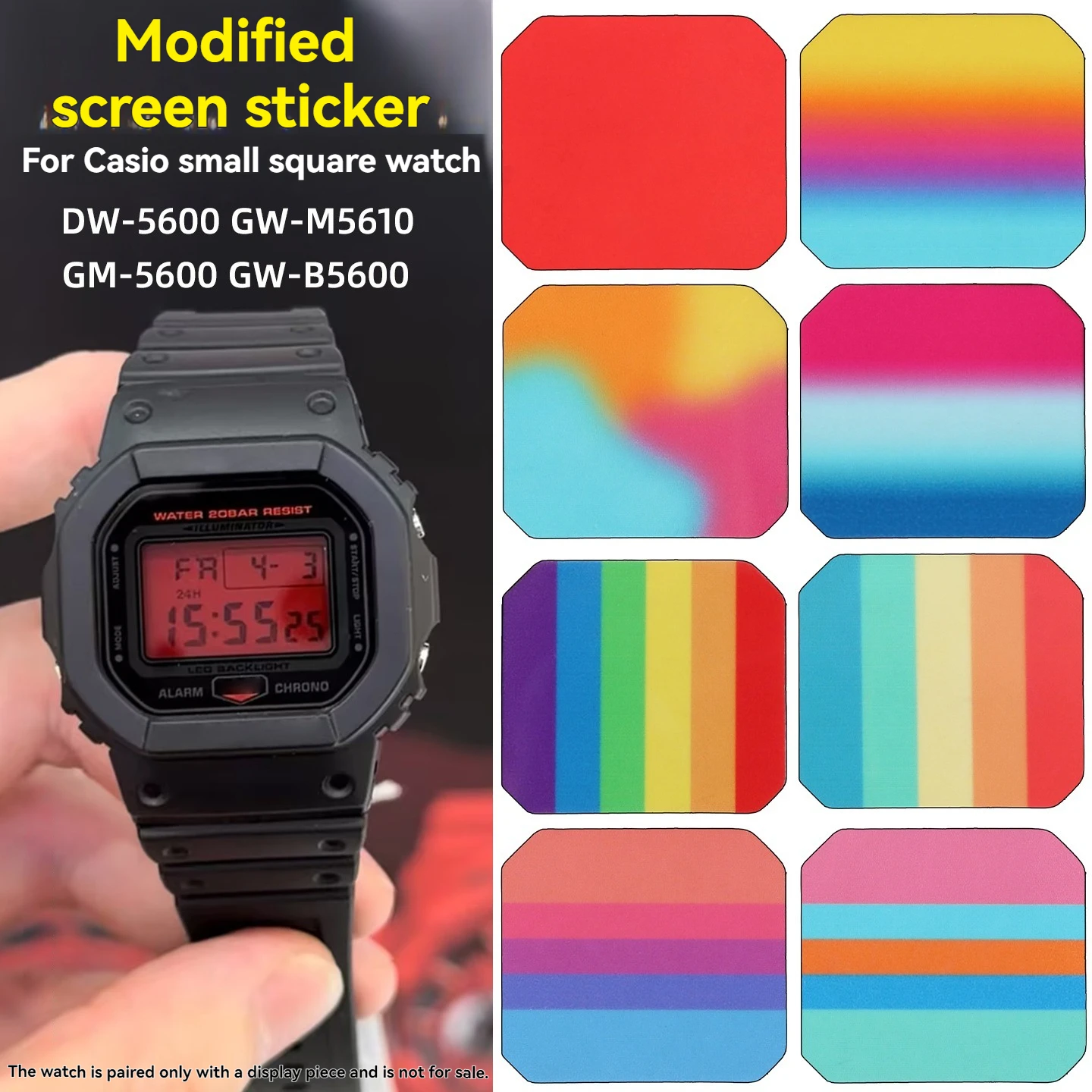 GW-M5610 Screen stickers For Casio G-shock screen modification colorful film DW-5600 GW-5600 GW-M5610 DIY dial accessories