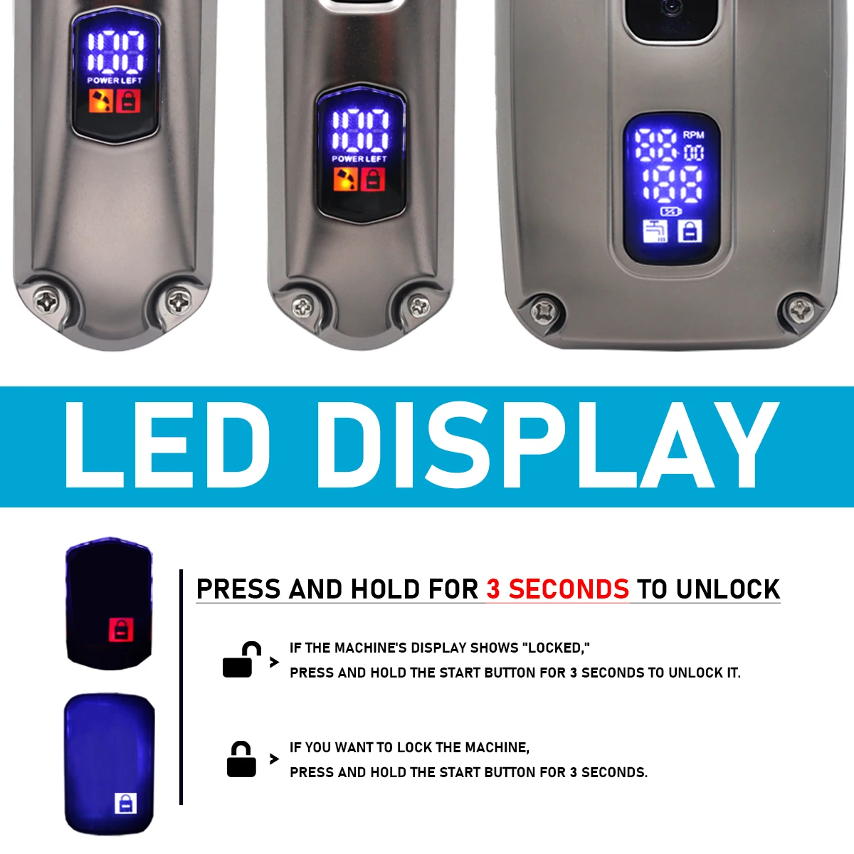 VGR V-675 S3 Профессиональная машинка для стрижки волос для мужчин 8000 об/мин IPX6 Водонепроницаемый ЖК-дисплей Малошумная машинка для стрижки волос Триммер