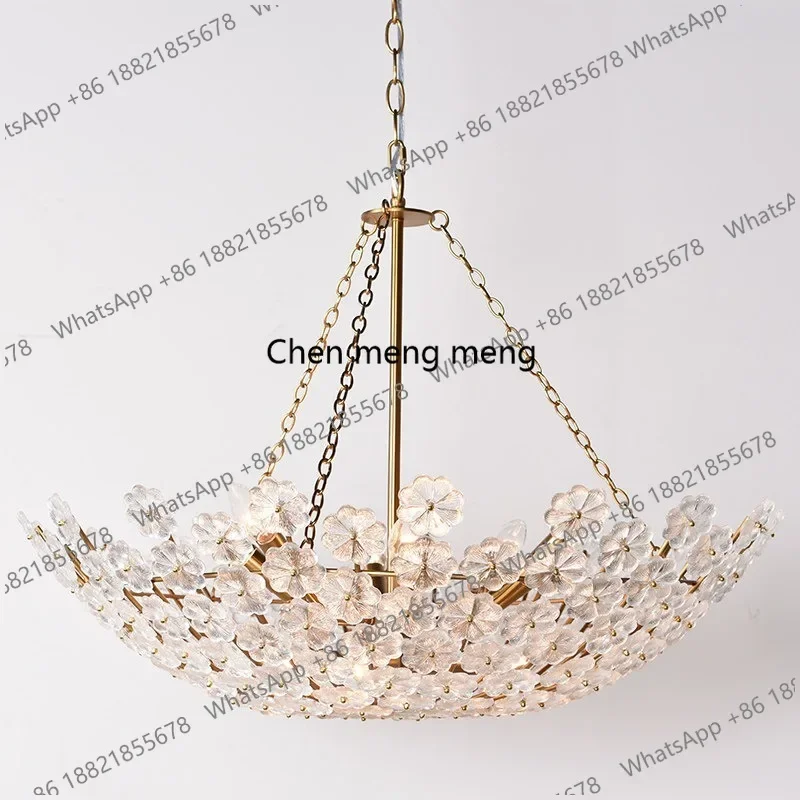 D1089 American chandelier simple creative snowflake glass bedroom lamp modern light luxury study bed and breakfast restaurant la