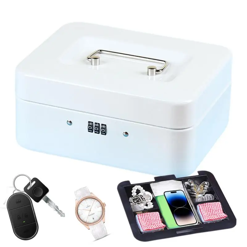 

Safe Box Travel Lock Box Portable Money Cash Deposit Box With Security Code Travel Safe Box For Cards Change Jewelry