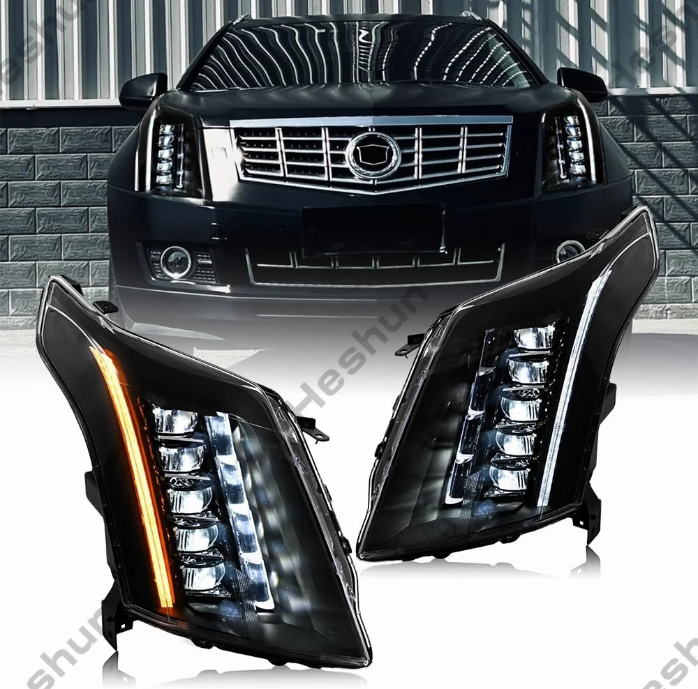 Pair LED Headlights For Cadillac SRX 2010 2011 2012 2013 2014-2016 Modification Headlight Front Lights Turn Signal DRL Head Lamp