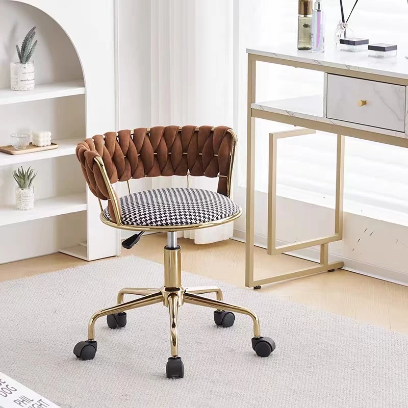 Luxury Makeup Bench Armchair Home Furniture Bedroom Dressing Table Bench Rotating Backrest Chairs Makeup Chair Leisure Chair