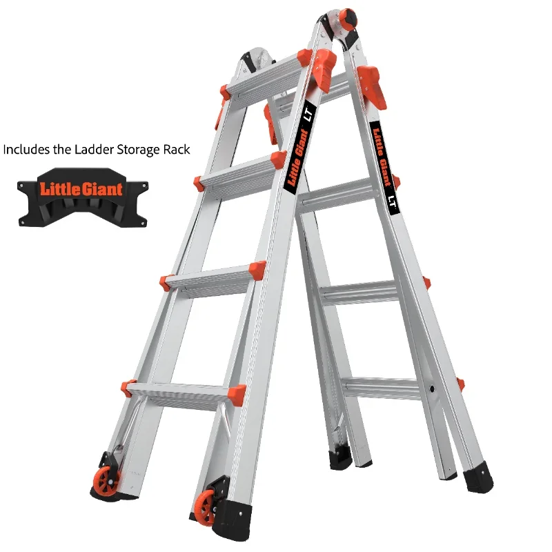 Little Giant 15' Aluminum Multi-Use Ladder with Rack