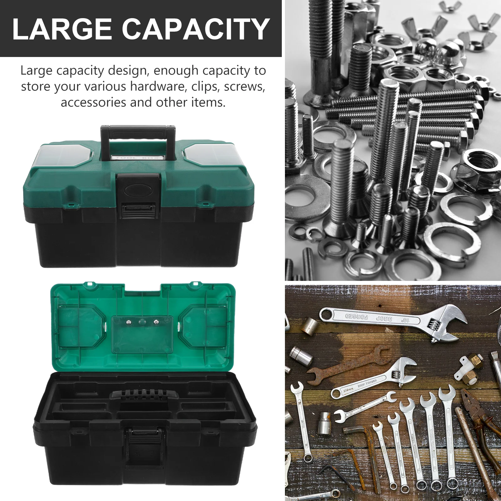 

Versatile 14 Inch Plastic Tool Box Organizer with Compartments for Handheld Craft Storage Tool Box Organizers and Storage