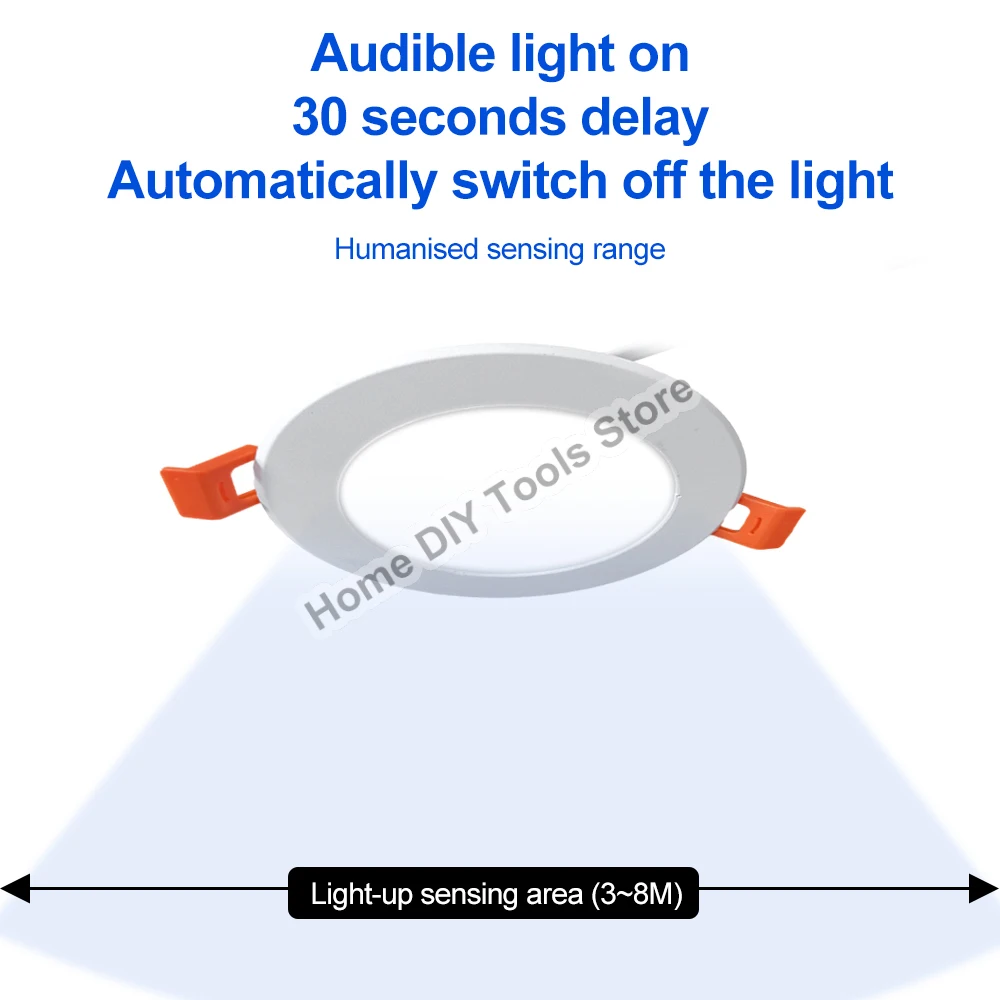 LED PIR Motion Sensor Recessed Downlight AC180-265V 5W 7W 9W 12W Ceiling Lamp Downlight Light Cold Warm white Lamp