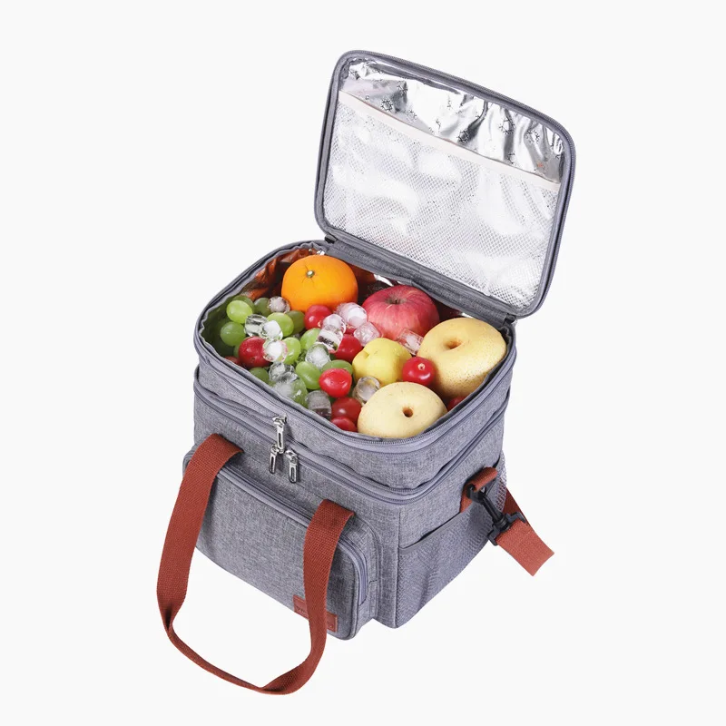 Double Layer Oxford Cloth Aluminum Foil Insulated Lunch Bag For Women Men Portable Tote Cooler Lunch Box Student Bento Handbag