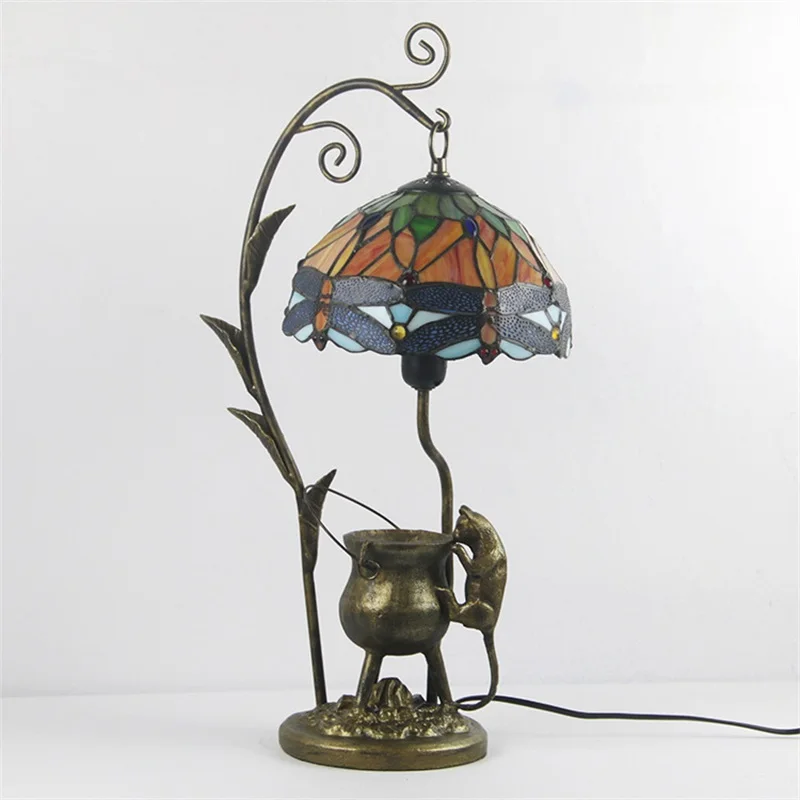 ANITA Tiffany Glass Table Lamp LED Modern Creative Design Novelty Desk Light For Decor Home Living Room Hotel Bedside