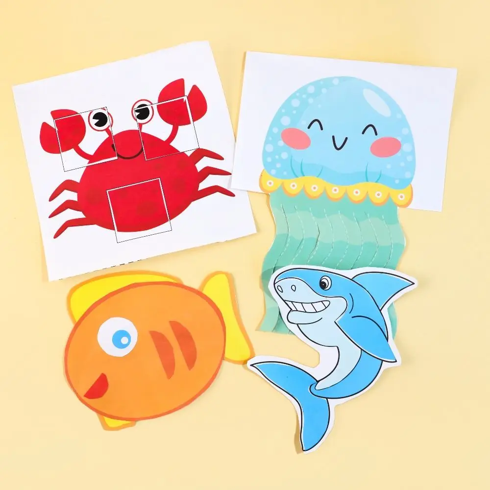 Papier Papier snijboek 3D Dierenpatroon Montessori Kleuterschool Puzzelpapier Educatieve Scrapbooking