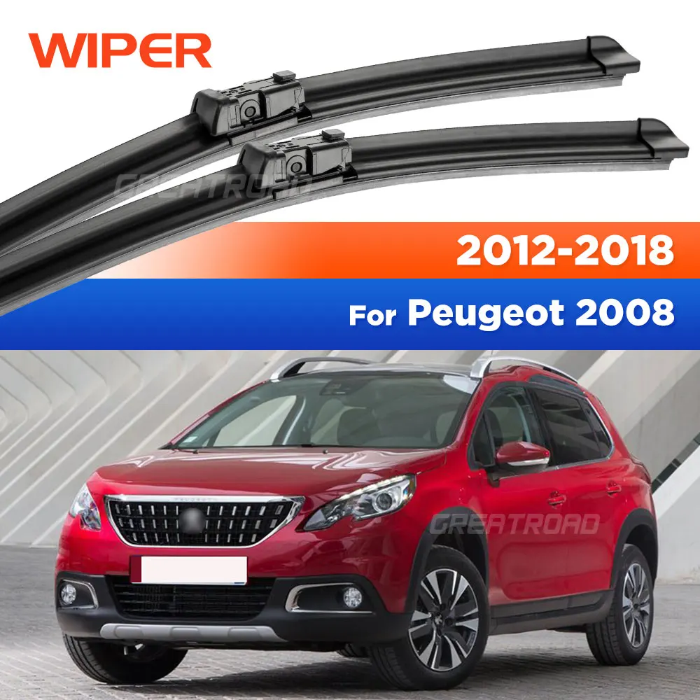 

For Peugeot 2008 A94 MK1 2012-2018 2013 2014 2015 2016 2017 Wiper Front Wiper Blades Windshield Windscreen Window Brush 26"+16"