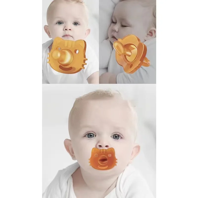 Cartoon Bear Silicone Pacifier Photographic Accessories Newborn Pacifier Day Round Head Night Flat Head Storage Box Chain Baby T