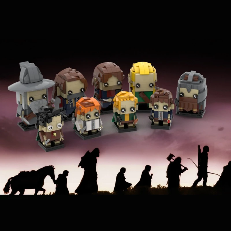 

1129 шт. MOC LOTRes Brickheadz Fellowship of the Ring Building Blocks Рождественский подарок Декоративные DIY Идеально подходят для дома