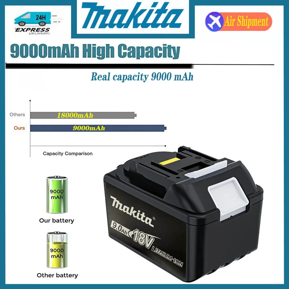 

18V 9.0Ah Makita Original With LED lithium ion Replacement LXT BL1860B BL1860 BL1850 Makita Rechargeable Power Tool Battery 9AH