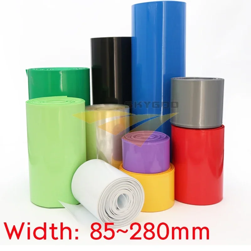 18650 Lipo Battery PVC Heat Shrink Tube Pack 85mm ~ 280mm Width Insulated Film Wrap lithium Case Cable Sleeve Blue