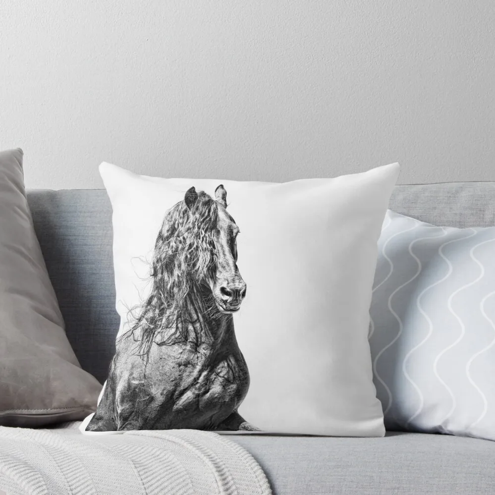 Friesian Stallion Hotse Throw Pillow Bed pillowcases Christmas Cushion For Home Throw Pillow Sofa Cushions Cover pillow